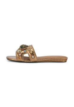 Kurt Geiger London papuci cu toc plat pentru femei, din piele Eagle Cut Out Flat Sdl imagine