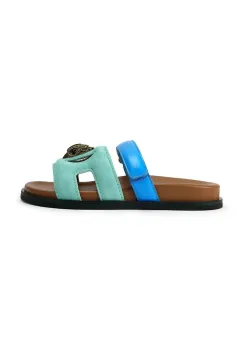 Kurt Geiger London papuci cu toc plat pentru femei, din piele Eagle Cut Out Sandal imagine