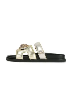 Kurt Geiger London papuci de piele Eagle Cut Out Sandal culoarea auriu, cu platforma, 4732666109 imagine