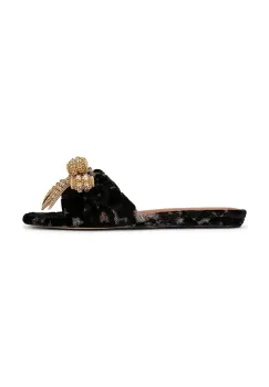 Kurt Geiger London papuci Kensington Bow Flat Sdl culoarea negru, 655735689 imagine