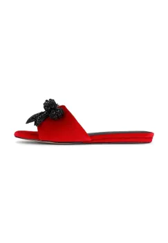 Kurt Geiger London papuci Kensington Bow Flat Sdl culoarea rosu, 655750789 imagine