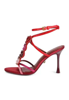 Kurt Geiger London sandale cu toc inalt Kiss Sandal Pink Comb Fabric imagine