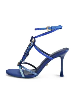 Kurt Geiger London sandale cu toc inalt Lobster Sandal Blue Fabric imagine
