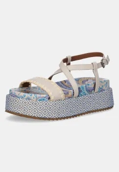 Kurt Geiger London sandale de piele Chelsea Flatform Sandal femei, culoarea bej, cu platforma, 4352286109 imagine