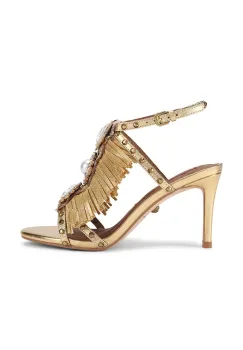 Kurt Geiger London sandale de piele Jewel Fringe Sandal culoarea auriu, 5387261189 imagine