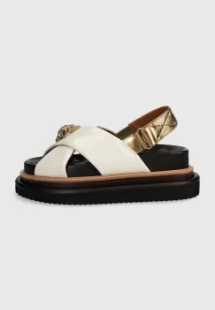 Kurt Geiger London sandale de piele Orson Cross Strap Sandal femei, culoarea alb, cu platforma, 9992241109 imagine