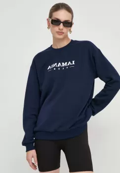 La Mania bluza femei, culoarea albastru marin, cu imprimeu imagine