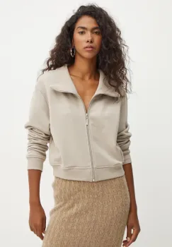 La Mania bluza femei, culoarea bej, neted, RIPPLE imagine