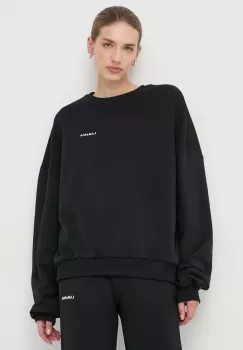La Mania bluza femei, culoarea negru, cu gluga, cu imprimeu imagine