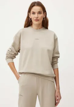 La Mania bluza PL femei, culoarea bej, cu imprimeu, HOME imagine