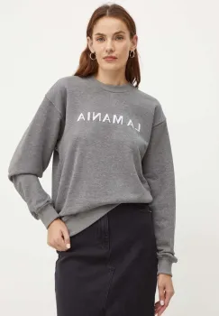 La Mania bluza PL femei, culoarea gri, melanj, PRIVATE imagine