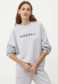 La Mania bluza PL femei, culoarea gri, melanj, RETRO imagine