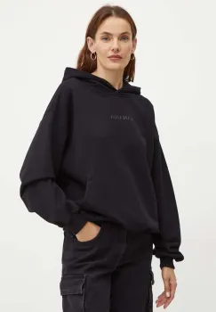 La Mania bluza PL femei, culoarea negru, cu gluga, cu imprimeu, CLEAN imagine