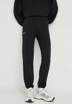 La Mania pantaloni de trening culoarea negru, mulata, high waist imagine