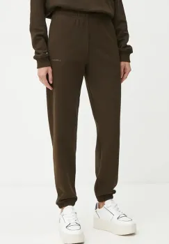 La Mania pantaloni de trening RICO culoarea maro, neted, RICO imagine