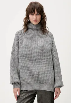 La Mania pulover de lana ONDA culoarea gri, calduros, cu turtleneck, ONDA imagine