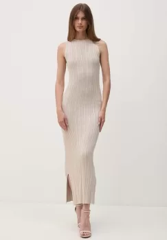 La Mania rochie culoarea bej, maxi, mulata, LOU imagine