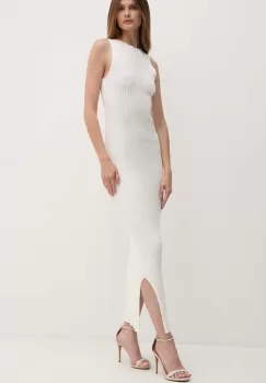 La Mania rochie culoarea bej, maxi, mulata, LOU imagine