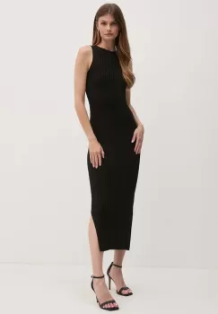 La Mania rochie culoarea negru, maxi, mulata, LOU imagine
