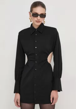 La Mania rochie culoarea negru, mini, mulata imagine