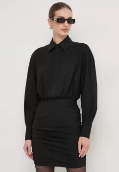 La Mania rochie culoarea negru, mini, mulata imagine