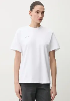 La Mania tricou din bumbac femei, culoarea alb, BONI.3 imagine