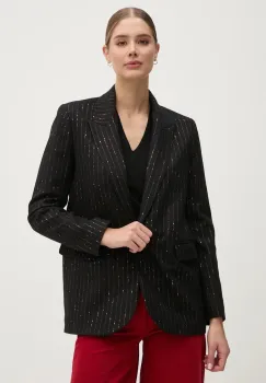La Petite Francaise geaca de lana PFVERITABLE culoarea negru, un singur rand de nasturi, modelator, PFVERITABLE imagine