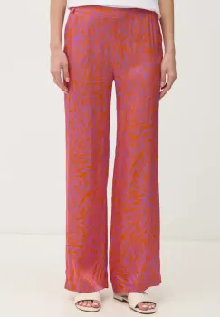 La Petite Francaise pantaloni PAVINA femei, culoarea portocaliu, drept, high waist, PAVINA imagine