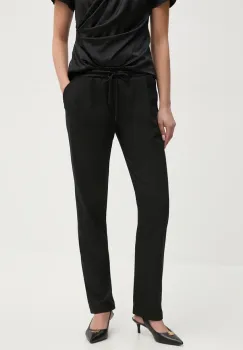 La Petite Francaise pantaloni PFPARENTAL femei, culoarea negru, drept, high waist, PFPARENTAL imagine