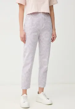 La Petite Francaise pantaloni PHAREL femei, culoarea violet, drept, high waist, PHAREL imagine