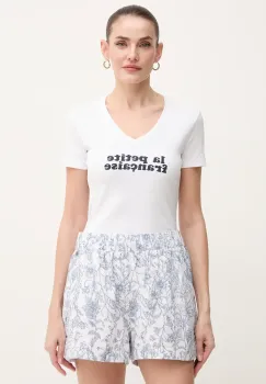 La Petite Francaise tricou din bumbac femei, culoarea alb, THIBAULT imagine