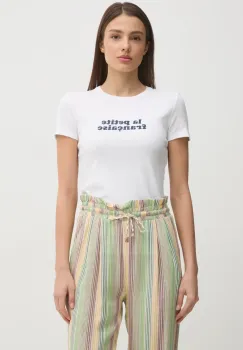 La Petite Francaise tricou din bumbac LPF femei, culoarea alb, LPF imagine