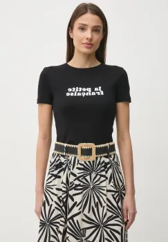 La Petite Francaise tricou din bumbac LPF femei, culoarea negru, LPF imagine