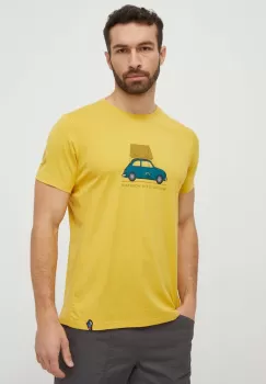 LA Sportiva tricou Cinquecento barbati, culoarea galben, cu imprimeu, N55735735 imagine