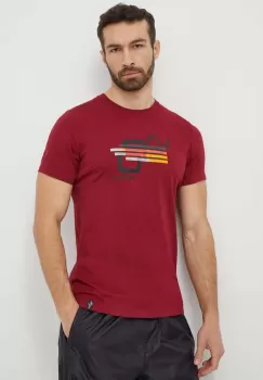 LA Sportiva tricou Stripe Cube barbati, culoarea bordo, cu imprimeu, N98320320 imagine