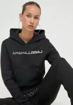 LaBellaMafia bluza femei, culoarea negru, cu gluga, cu imprimeu imagine