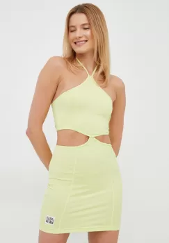 LaBellaMafia rochie culoarea galben, mini, mulata imagine