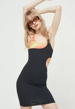 LaBellaMafia rochie culoarea negru, mini, mulata imagine