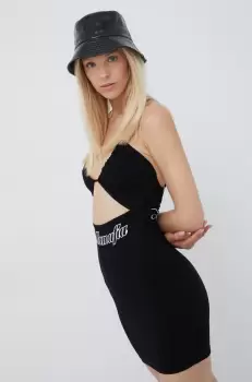 LaBellaMafia rochie culoarea negru, mini, mulata imagine