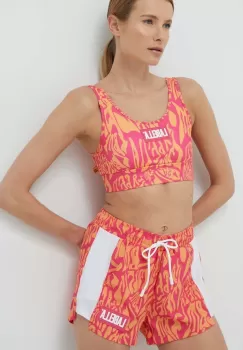 LaBellaMafia top si pantaloni scurti de antrenament Psycle Waves femei, culoarea roz imagine