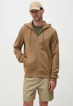 Lacoste bluza barbati, culoarea maro, cu gluga, neted imagine