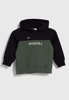 Lacoste bluza copii culoarea albastru marin, cu gluga, modelator imagine