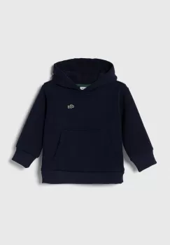 Lacoste bluza copii culoarea albastru marin, cu gluga, neted imagine