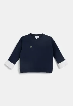 Lacoste bluza copii culoarea albastru marin, cu imprimeu, SJ2491 imagine