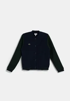Lacoste bluza copii culoarea albastru marin, modelator imagine