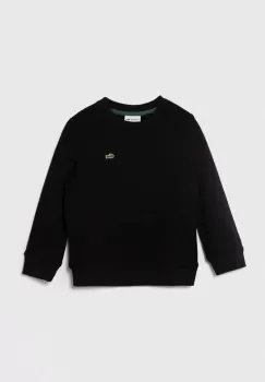 Lacoste bluza copii culoarea negru, neted imagine