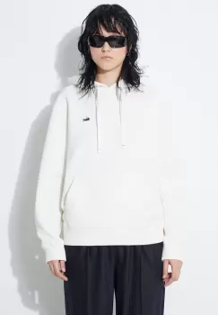 Lacoste bluza femei, culoarea alb, cu gluga, neted, SF8346 imagine