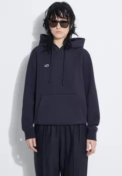Lacoste bluza femei, culoarea albastru marin, cu gluga, neted, SF8346 imagine