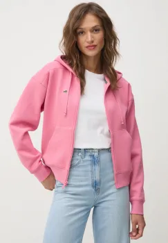 Lacoste bluza femei, culoarea roz, cu gluga, cu imprimeu, SF2669 imagine