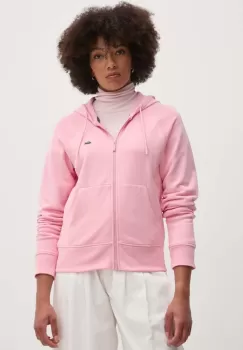 Lacoste bluza femei, culoarea roz, cu gluga, neted imagine